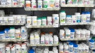 Prescription drugs are seen on shelves at a pharmacy in Montreal, Thursday, March 11, 2021.(THE CANADIAN PRESS/Ryan Remiorz)