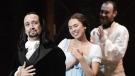 Lin-Manuel Miranda, creator of the award-winning Broadway musical "Hamilton," receives a standing ovation at the ending of the play's premiere held at the Santurce Fine Arts Center, in San Juan, Puerto Rico, on Jan. 11, 2019. The “Hamilton” creator hopes to increase diversity on Broadway and in theaters across the country with a new initiative announced Thursday, June 8, 2023. (AP Photo/Carlos Giusti, File)